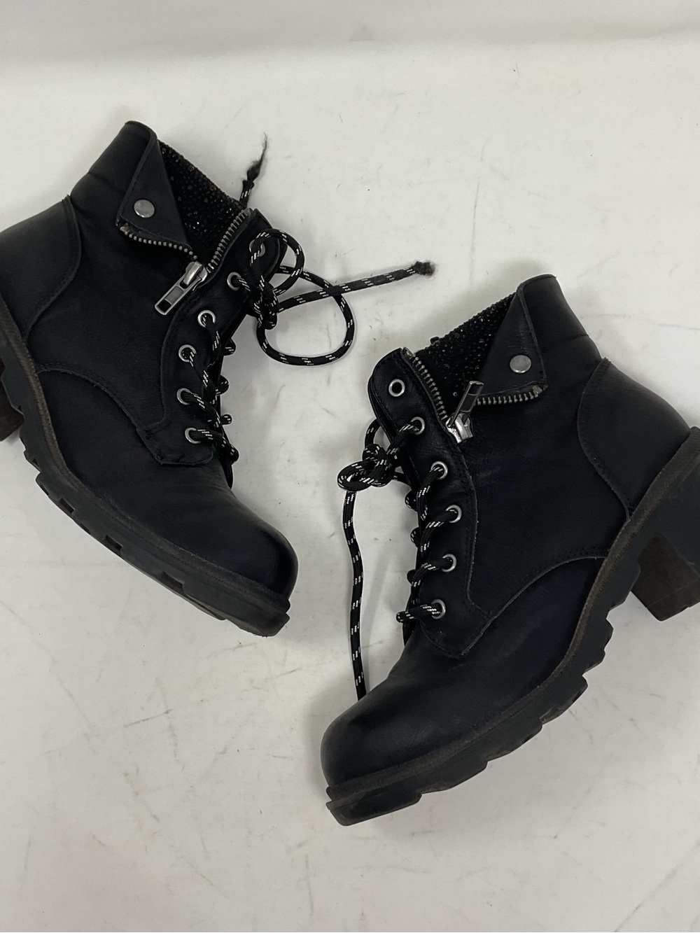 Black girls Lace-Up Ankle Boots - Fashionable Comfort